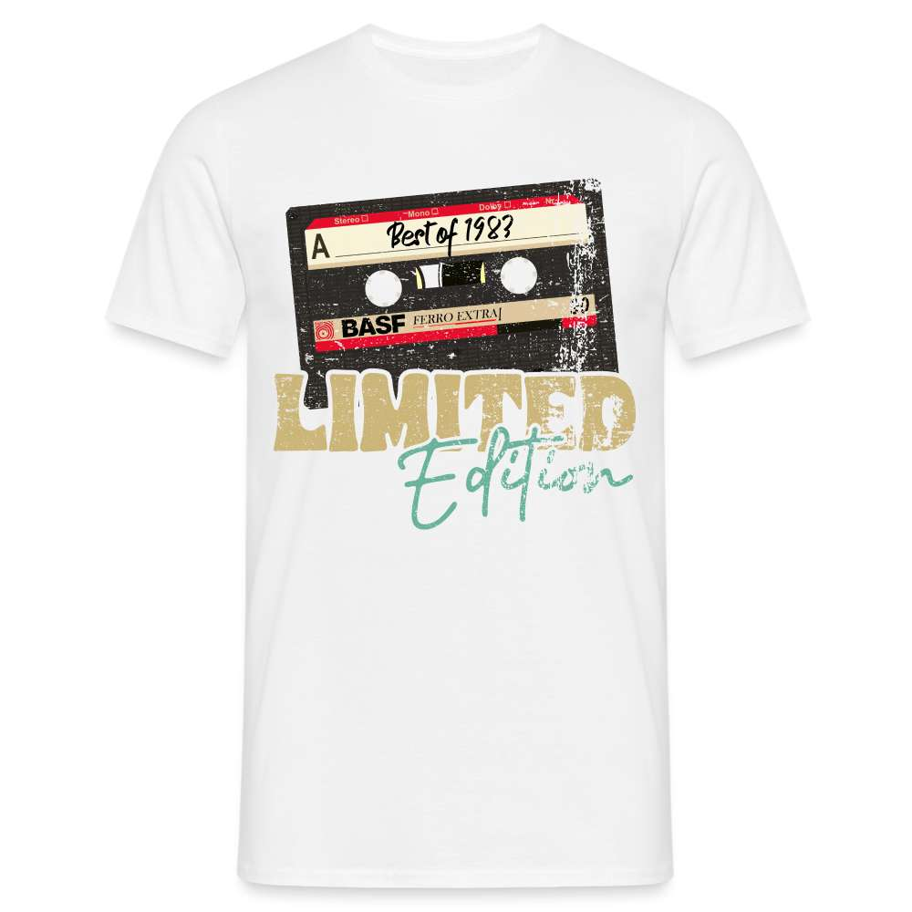 40. Geburtstag Geboren 1983 Retro Kassette Geschenk T-Shirt - weiß