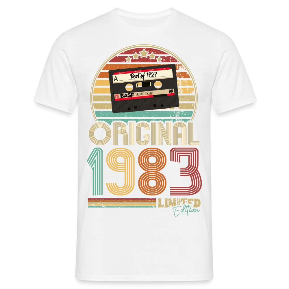 40. Geburtstag Geboren 1983 Retro Kassette Limited Edition Geschenk T-Shirt - weiß