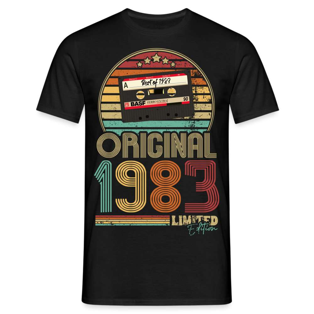 40. Geburtstag Geboren 1983 Retro Kassette Limited Edition Geschenk T-Shirt - Schwarz