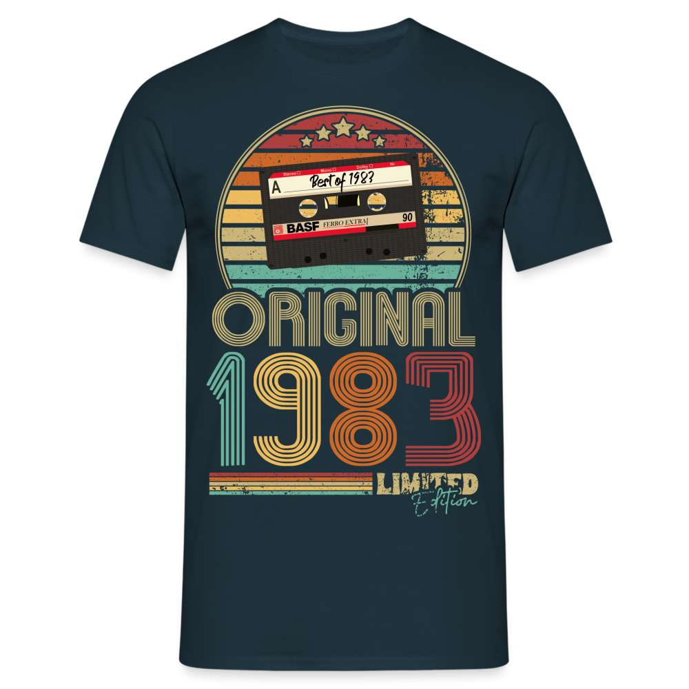 40. Geburtstag Geboren 1983 Retro Kassette Limited Edition Geschenk T-Shirt - Navy