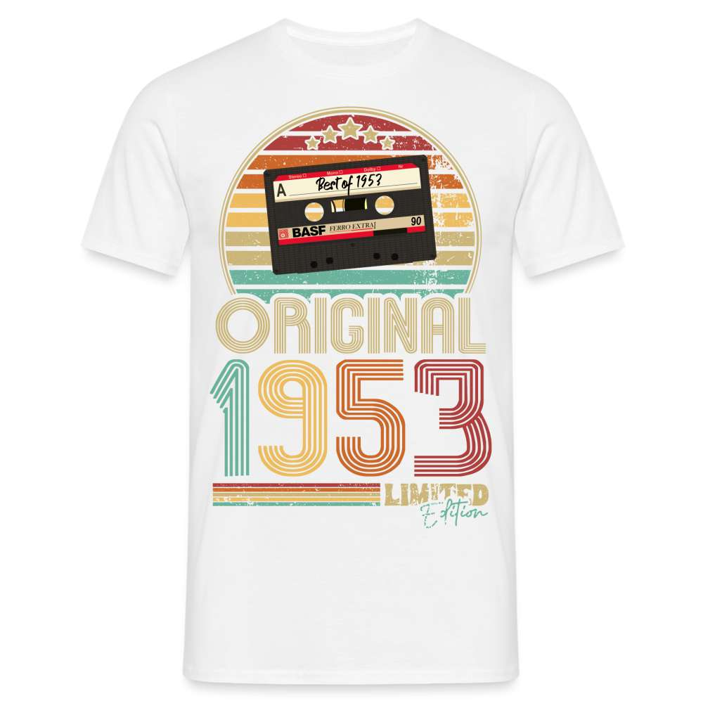 70. Geburtstag Geboren 1953 Retro Kassette Limited Edition Geschenk T-Shirt - weiß