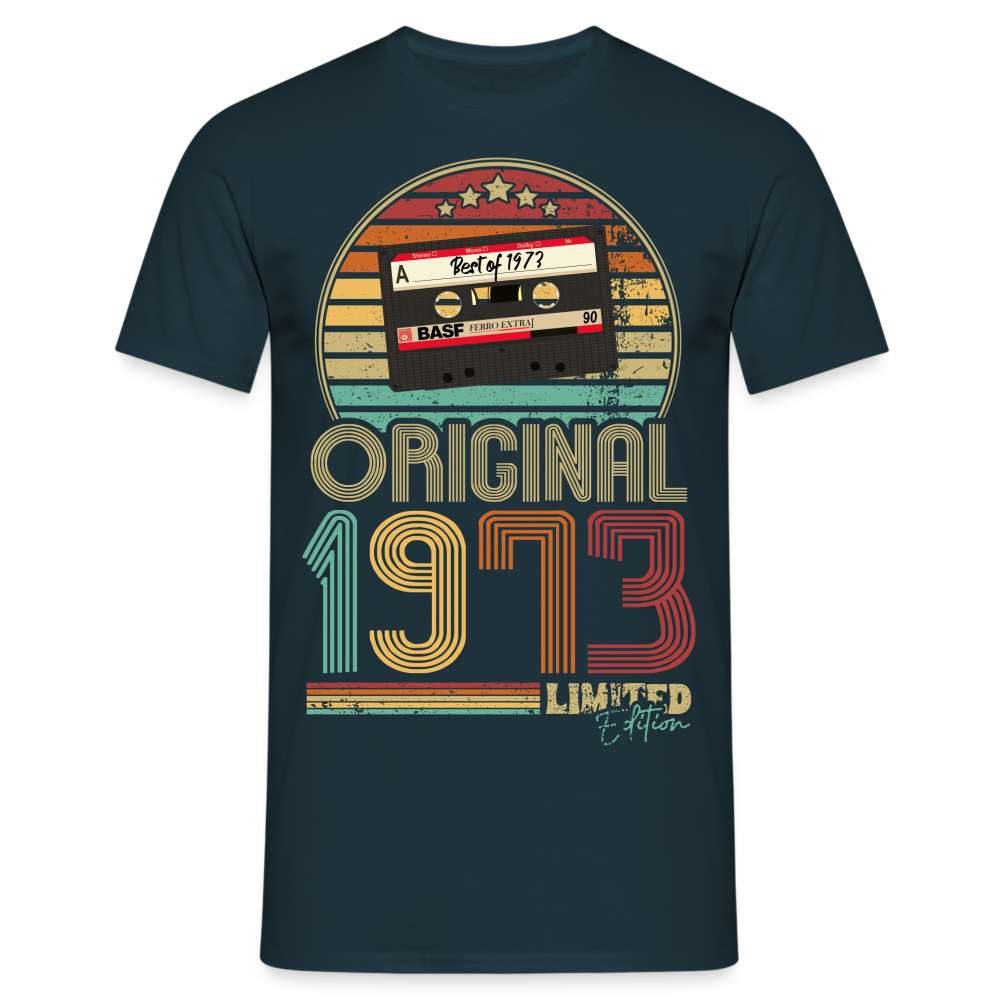 50. Geburtstag Geboren 1973 Retro Kassette Limited Edition Geschenk T-Shirt - Navy