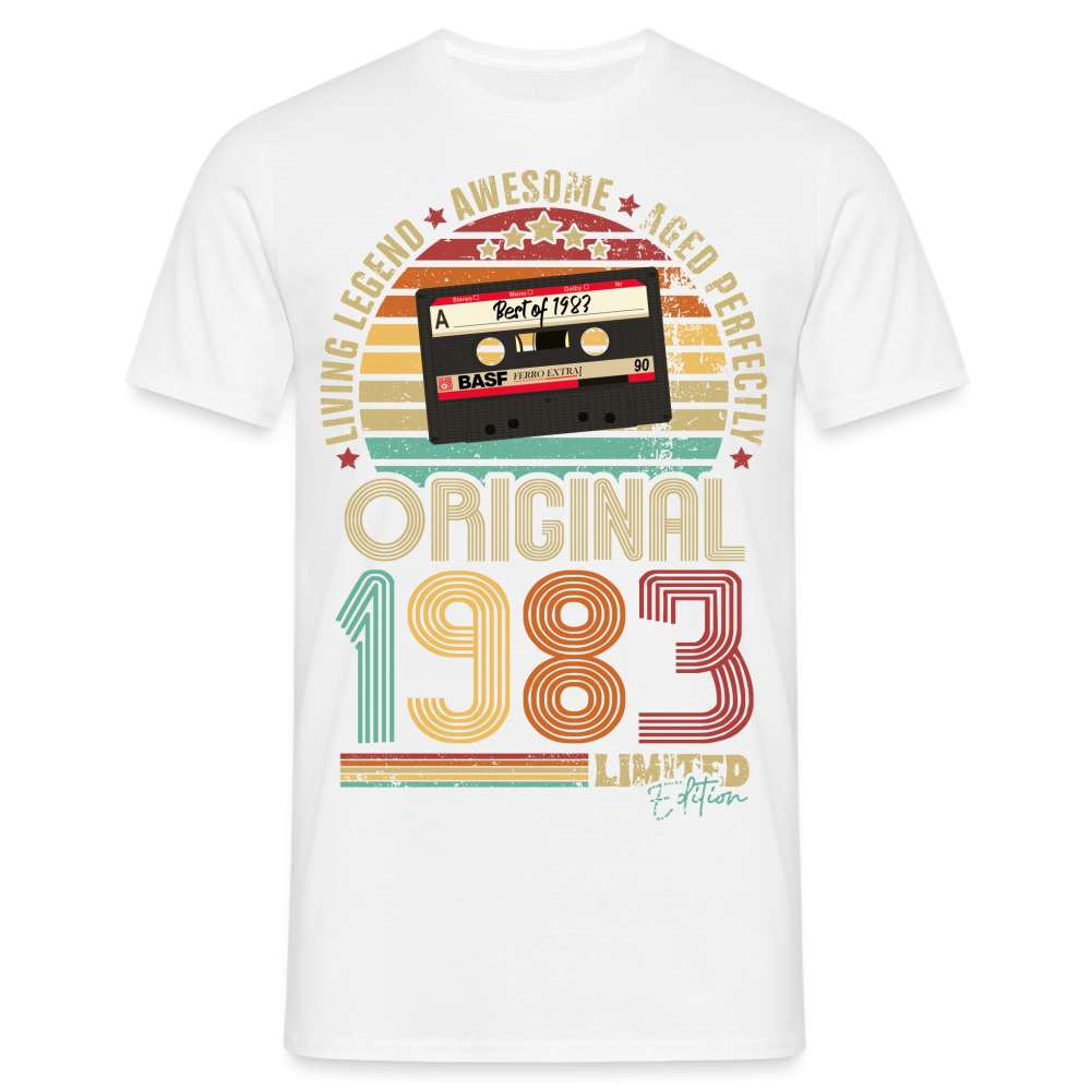 40. Geburtstag Geboren 1983 Retro Kassette Limited Edition Geschenk T-Shirt - weiß