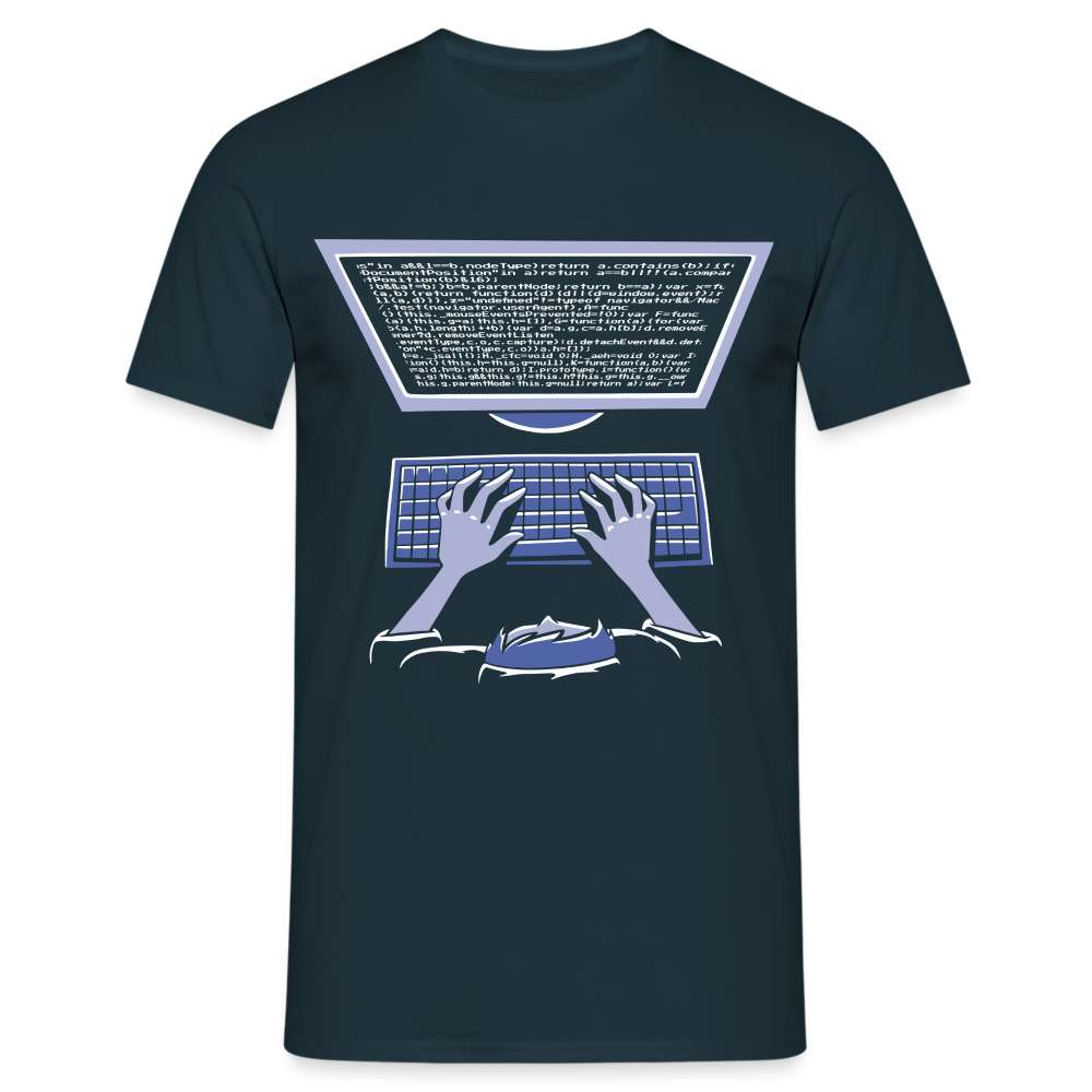 Computer Nerd Hacker Lustiges T-Shirt - Navy