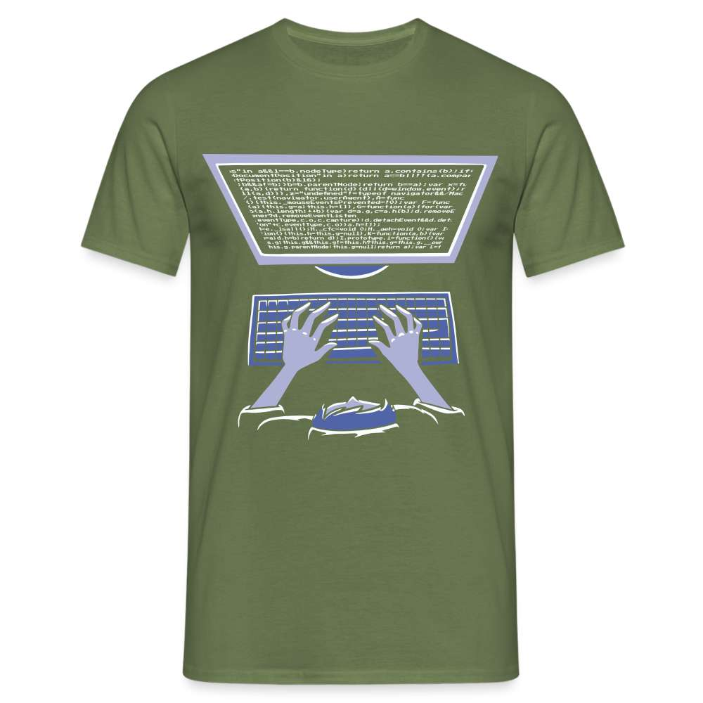 Computer Nerd Hacker Lustiges T-Shirt - Militärgrün