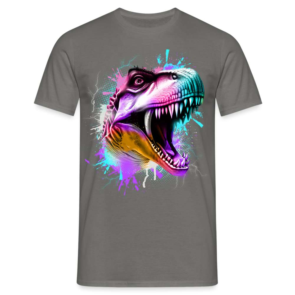 Dinosaurier T-Rex Bunt Retro Style T-Shirt - Graphit