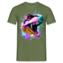 Dinosaurier T-Rex Bunt Retro Style T-Shirt - Militärgrün