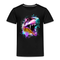 Dinosaurier T-Rex Bunt Retro Style Kinder Premium T-Shirt - Schwarz