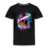 Dinosaurier T-Rex Bunt Retro Style Kinder Premium T-Shirt - Schwarz