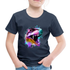 Dinosaurier T-Rex Bunt Retro Style Kinder Premium T-Shirt - Navy