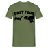 Hund Jagt Katze Fast Food Lustiges T-Shirt - Militärgrün