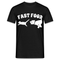 Hund Jagt Katze Fast Food Lustiges T-Shirt - Schwarz