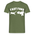 Hund Jagt Katze Fast Food Lustiges T-Shirt - Militärgrün