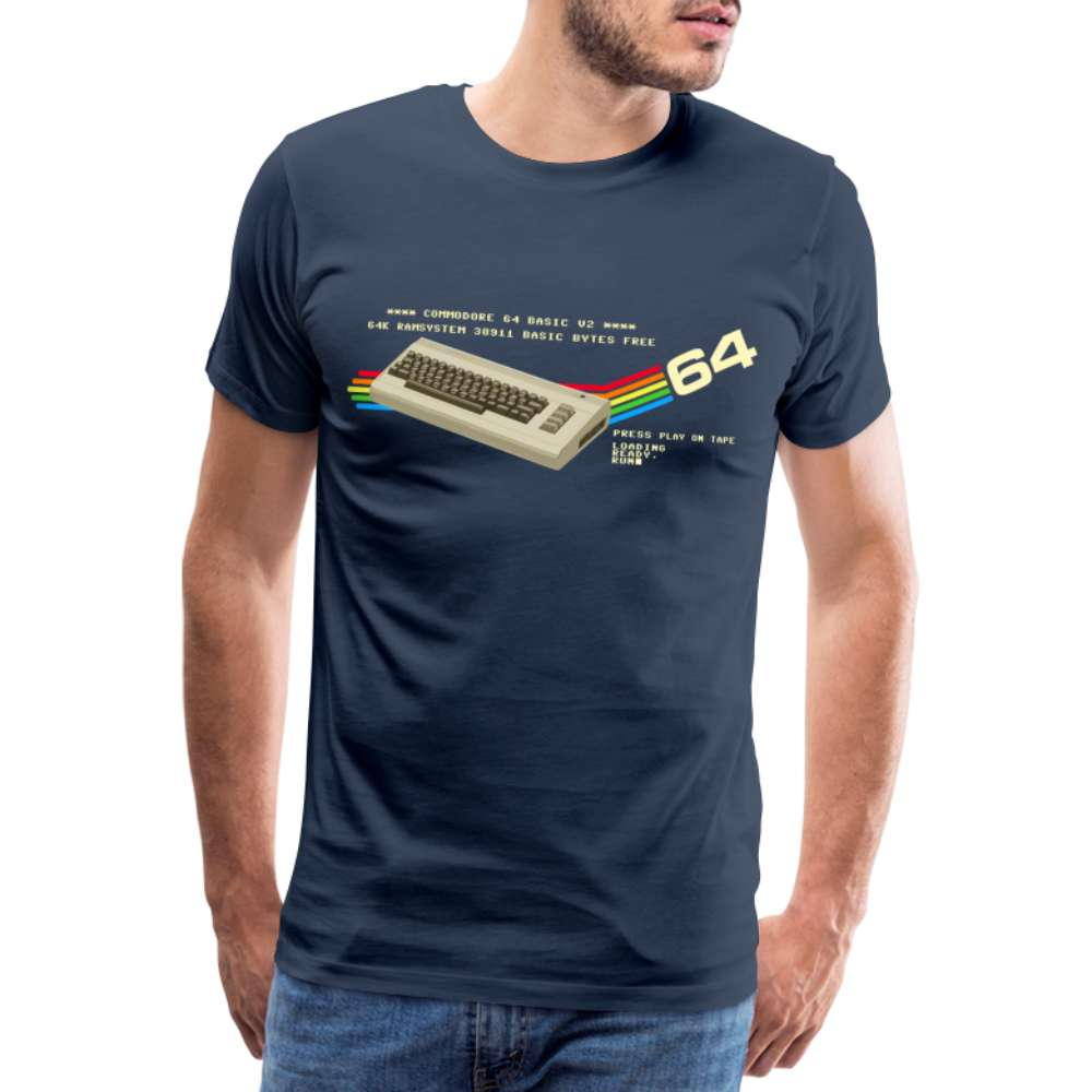 C64 Retro Gaming PC Premium T-Shirt - Navy