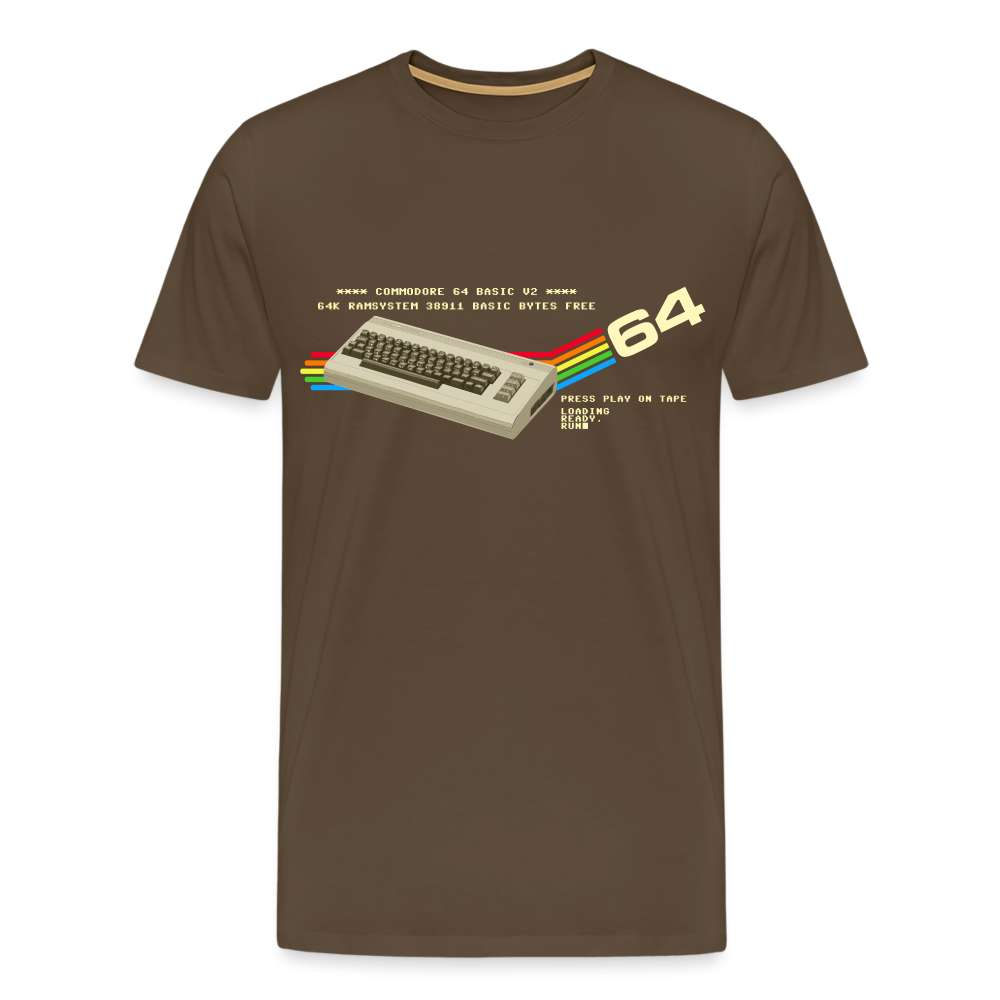 C64 Retro Gaming PC Premium T-Shirt - Edelbraun