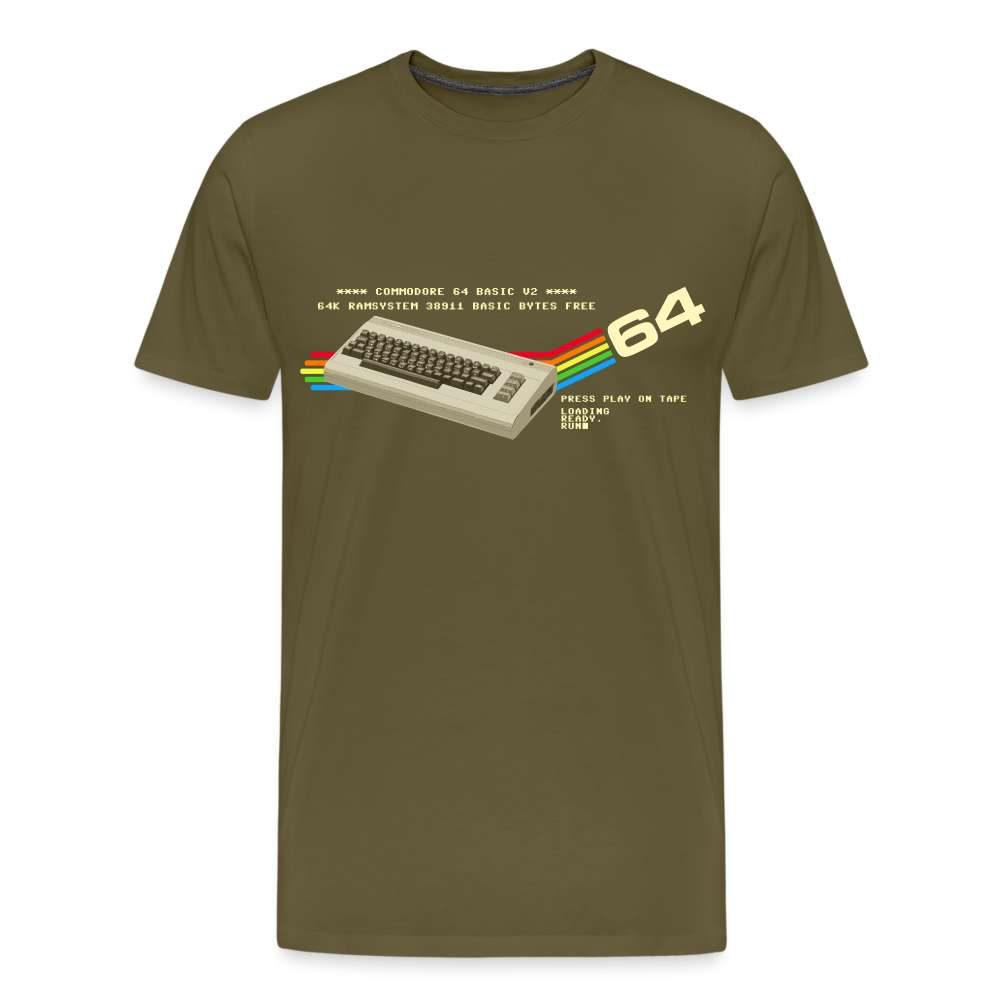 C64 Retro Gaming PC Premium T-Shirt - Khaki