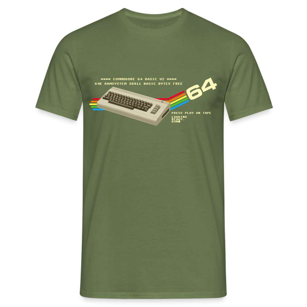 C64 Retro Gaming PC T-Shirt - Militärgrün