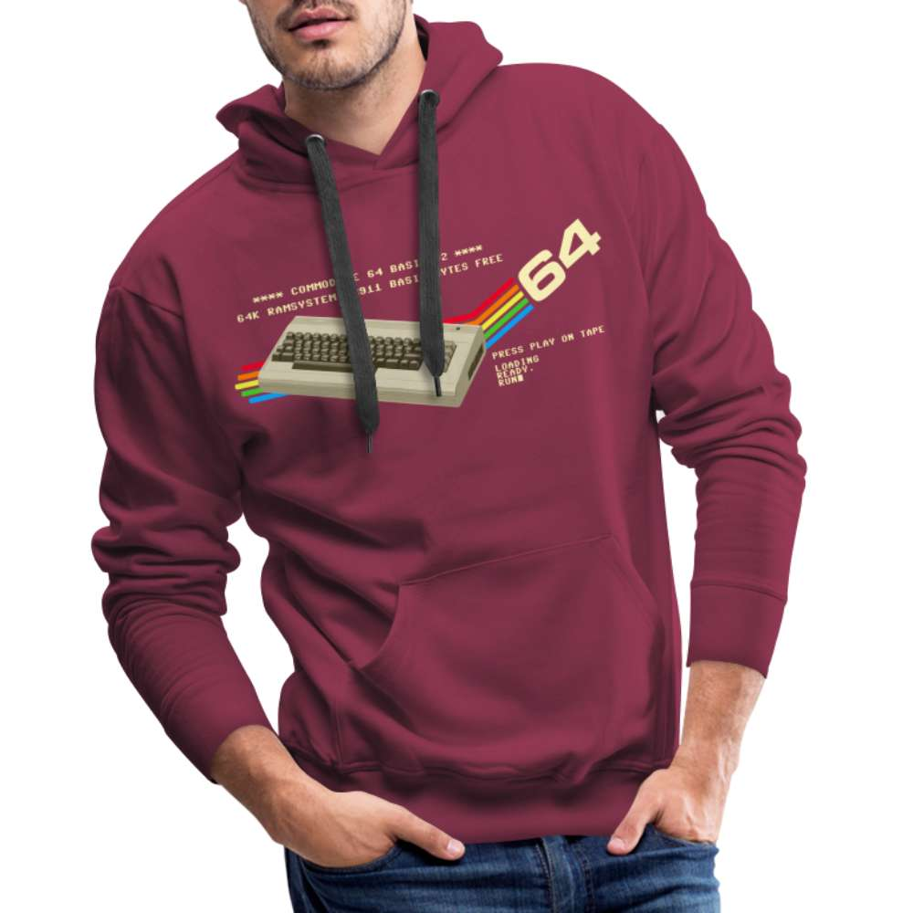 C64 Retro Gaming PC Premium Hoodie - Bordeaux