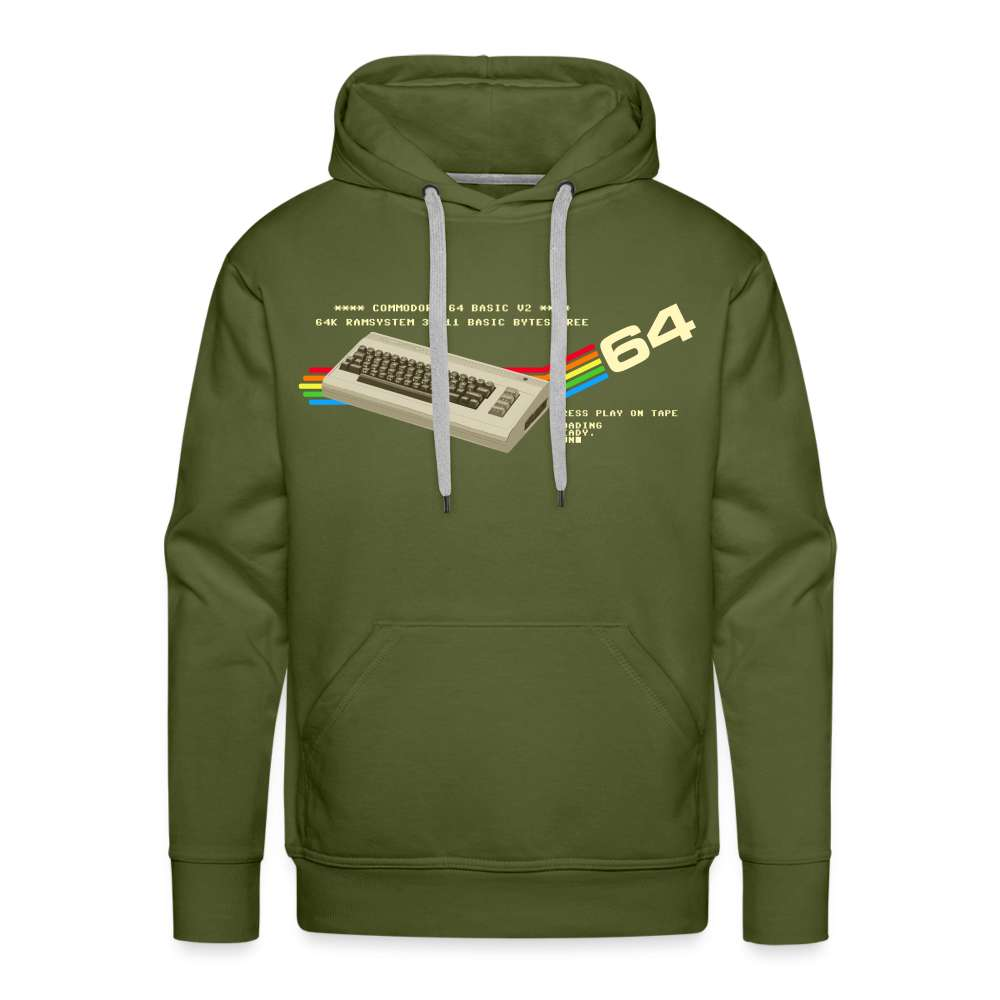 C64 Retro Gaming PC Premium Hoodie - Olivgrün