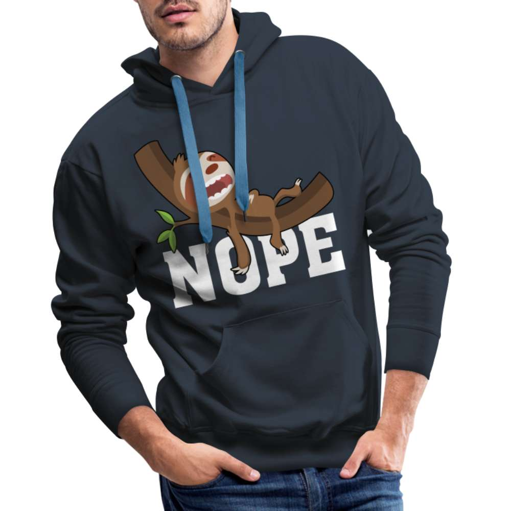 Lustiges Faultier - NOPE - Keine Lust - Premium Hoodie - Navy