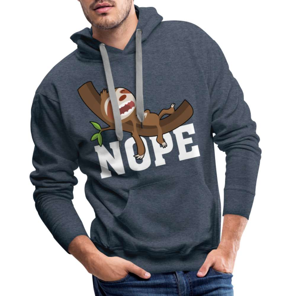 Lustiges Faultier - NOPE - Keine Lust - Premium Hoodie - Jeansblau