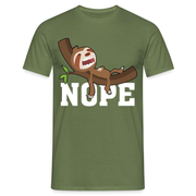 Lustiges Faultier - NOPE - Keine Lust - T-Shirt - Militärgrün