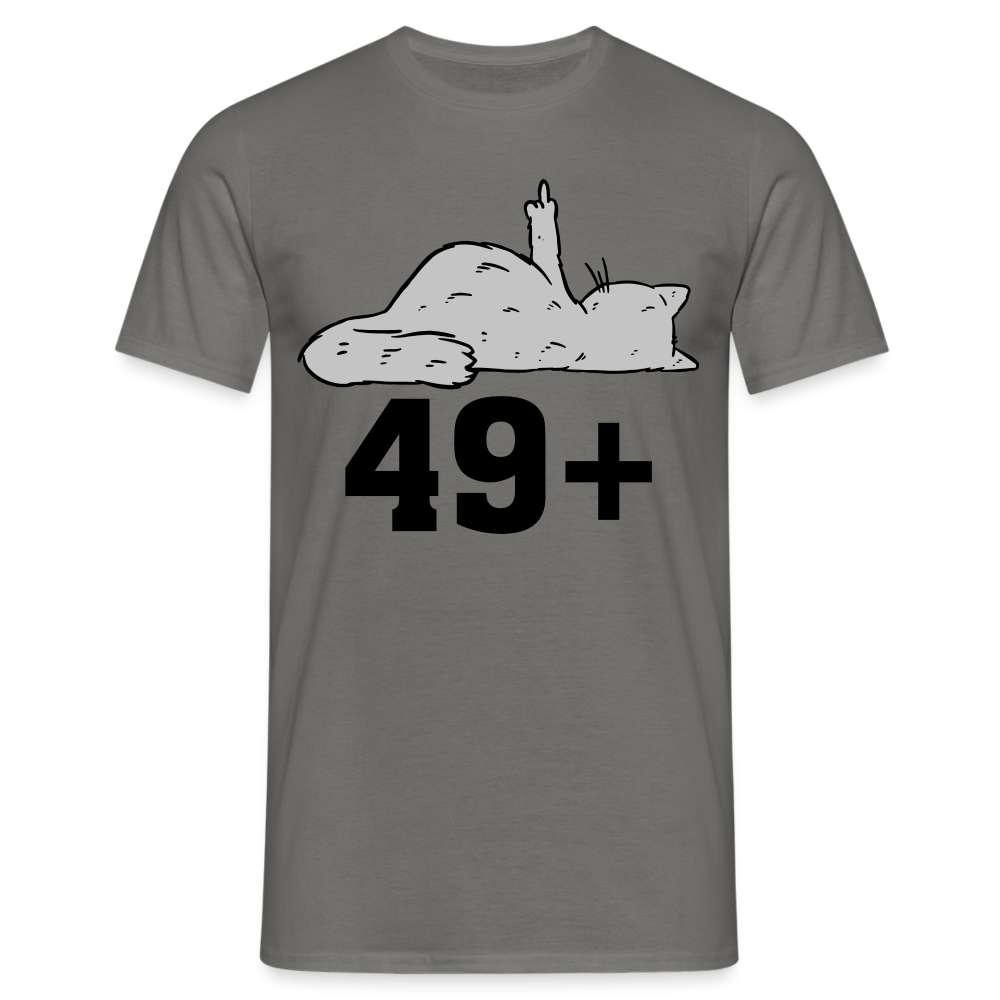 50. Geburtstag 49+ Katze Mittelfinger Lustiges Geschenk T-Shirt - Graphit