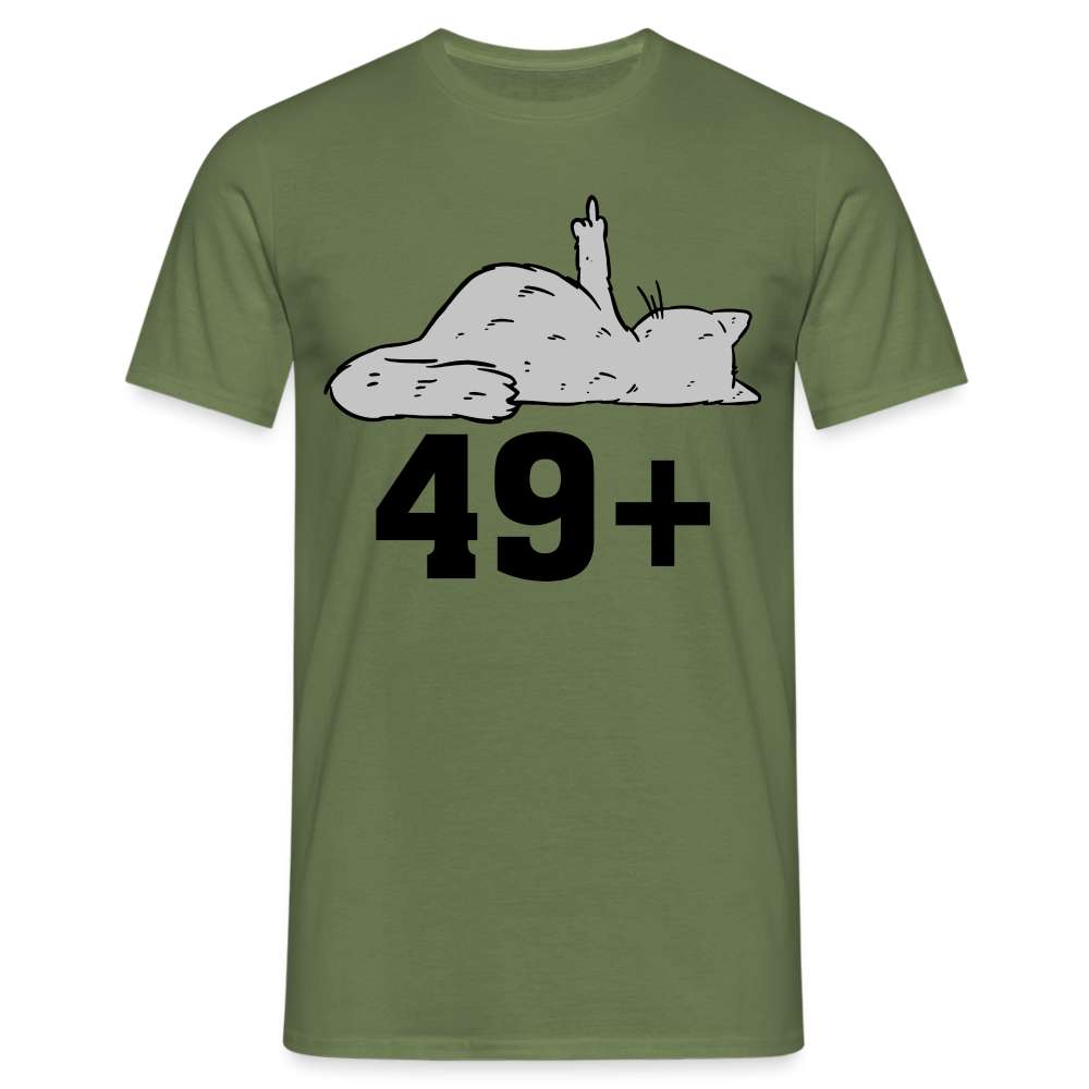 50. Geburtstag 49+ Katze Mittelfinger Lustiges Geschenk T-Shirt - Militärgrün