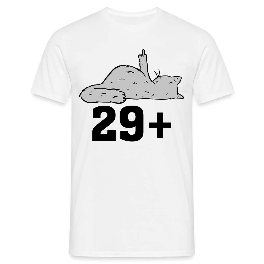 30. Geburtstag 29+ Katze Mittelfinger Lustiges Geschenk T-Shirt - weiß