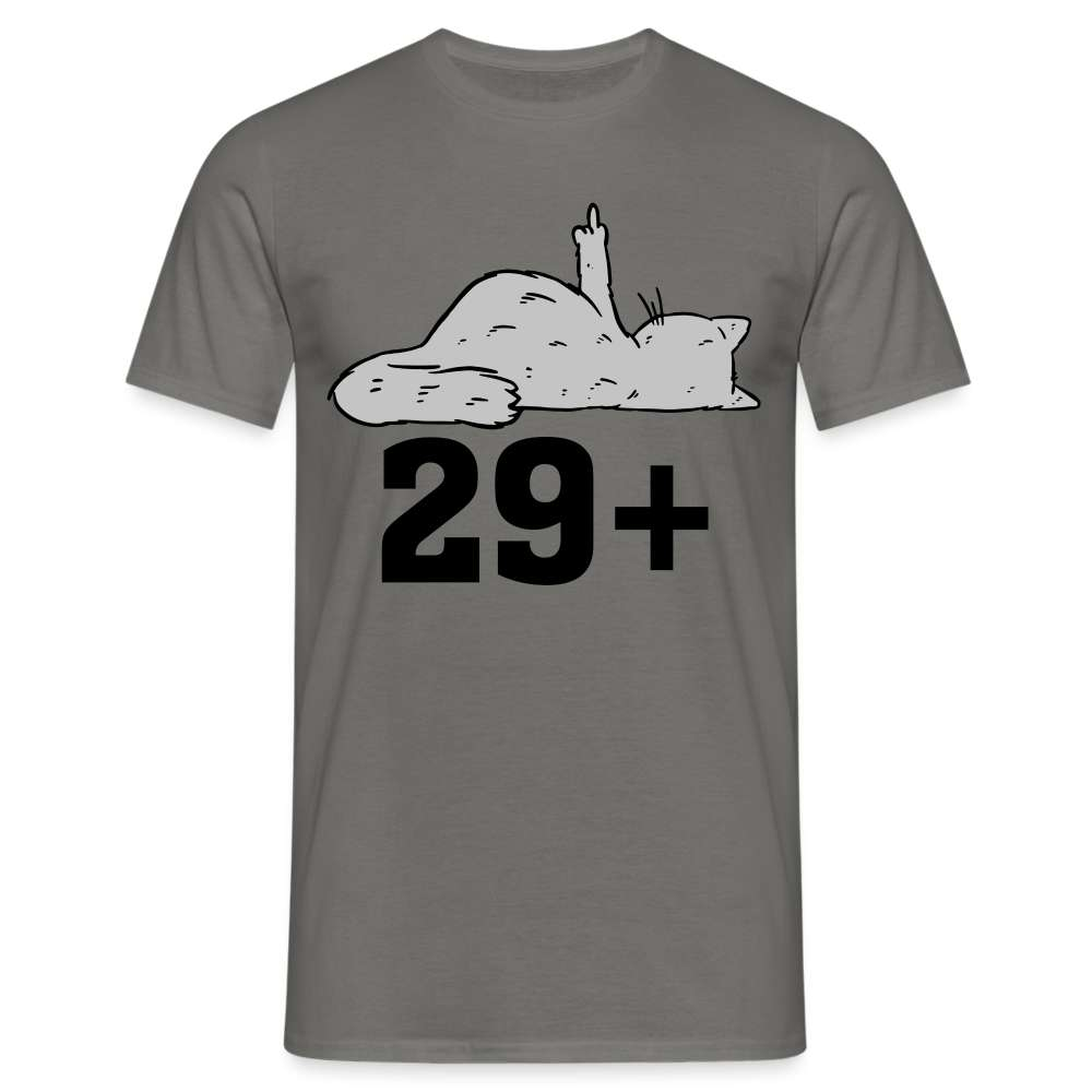 30. Geburtstag 29+ Katze Mittelfinger Lustiges Geschenk T-Shirt - Graphit