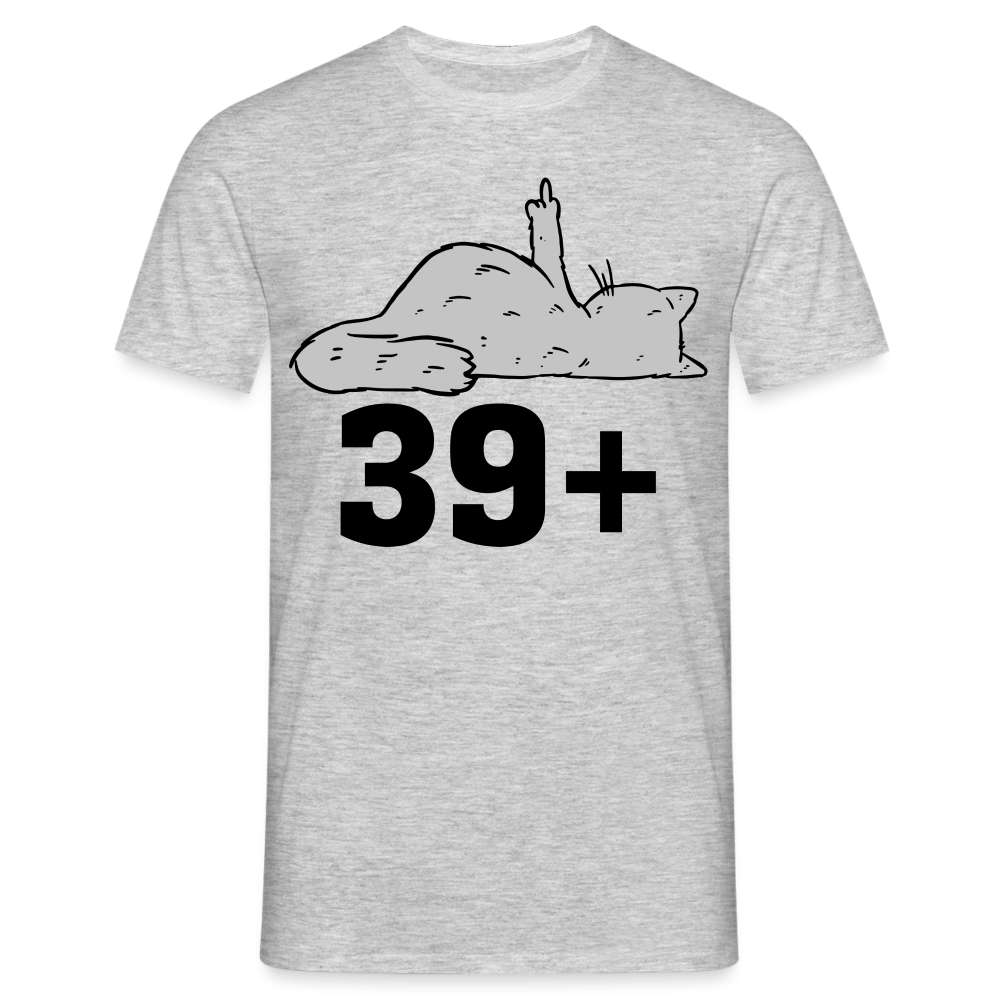 40. Geburtstag 39+ Katze Mittelfinger Lustiges Geschenk T-Shirt - Grau meliert
