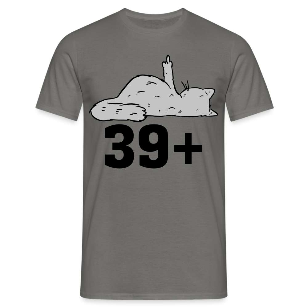40. Geburtstag 39+ Katze Mittelfinger Lustiges Geschenk T-Shirt - Graphit