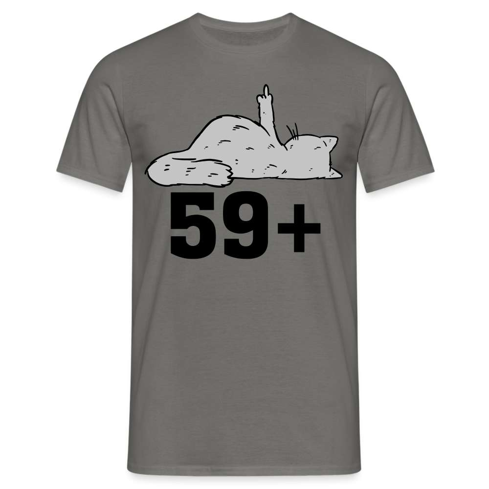 60. Geburtstag 59+ Katze Mittelfinger Lustiges Geschenk T-Shirt - Graphit