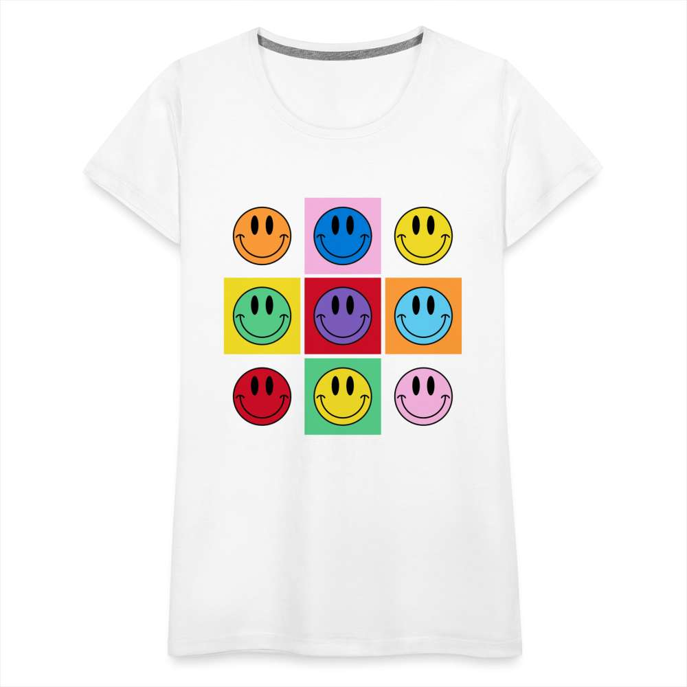 Lustiges Smiley Frauen Premium T-Shirt - weiß