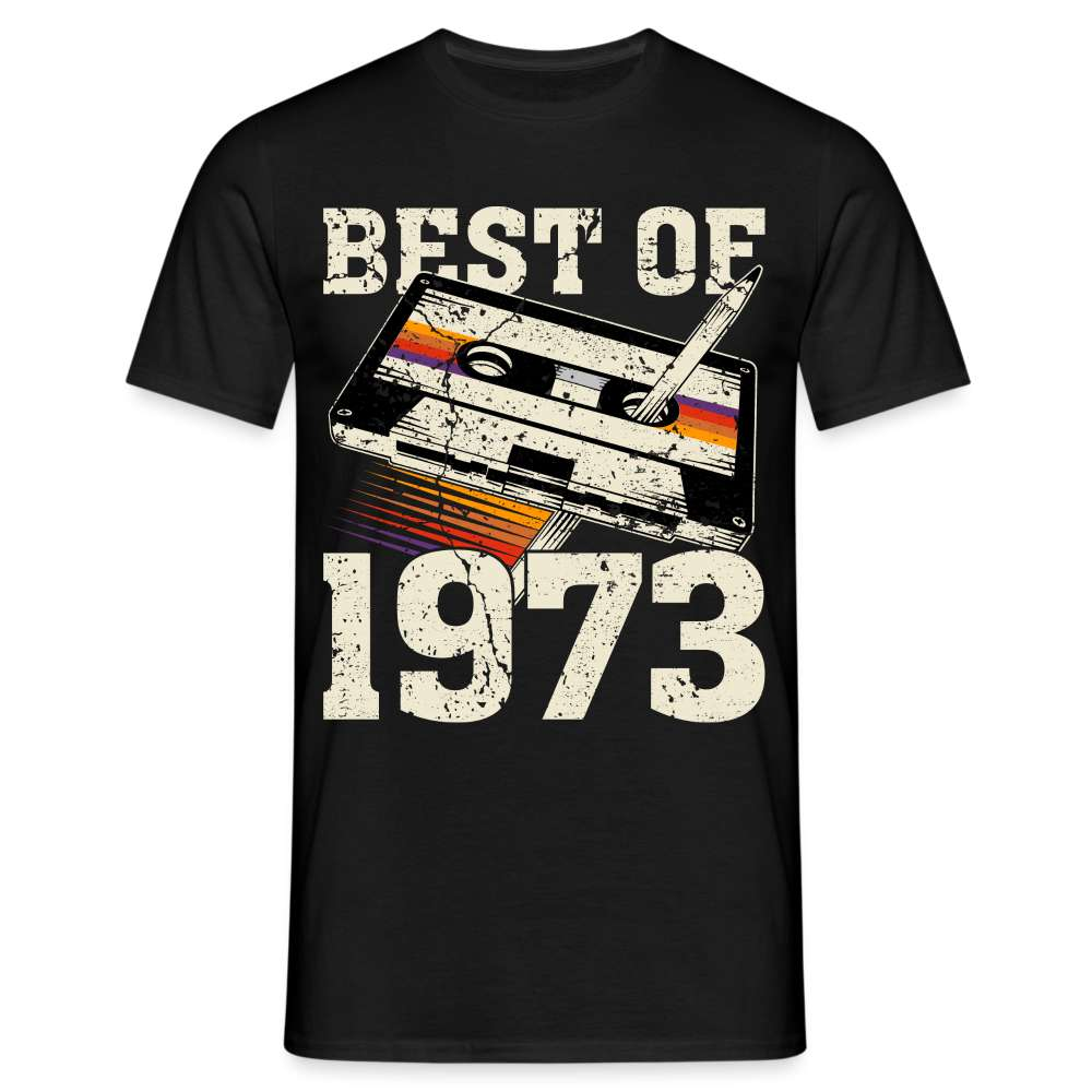 50 Geburtstag Best of 1973 Retro Kassette Geschenk T-Shirt - Schwarz
