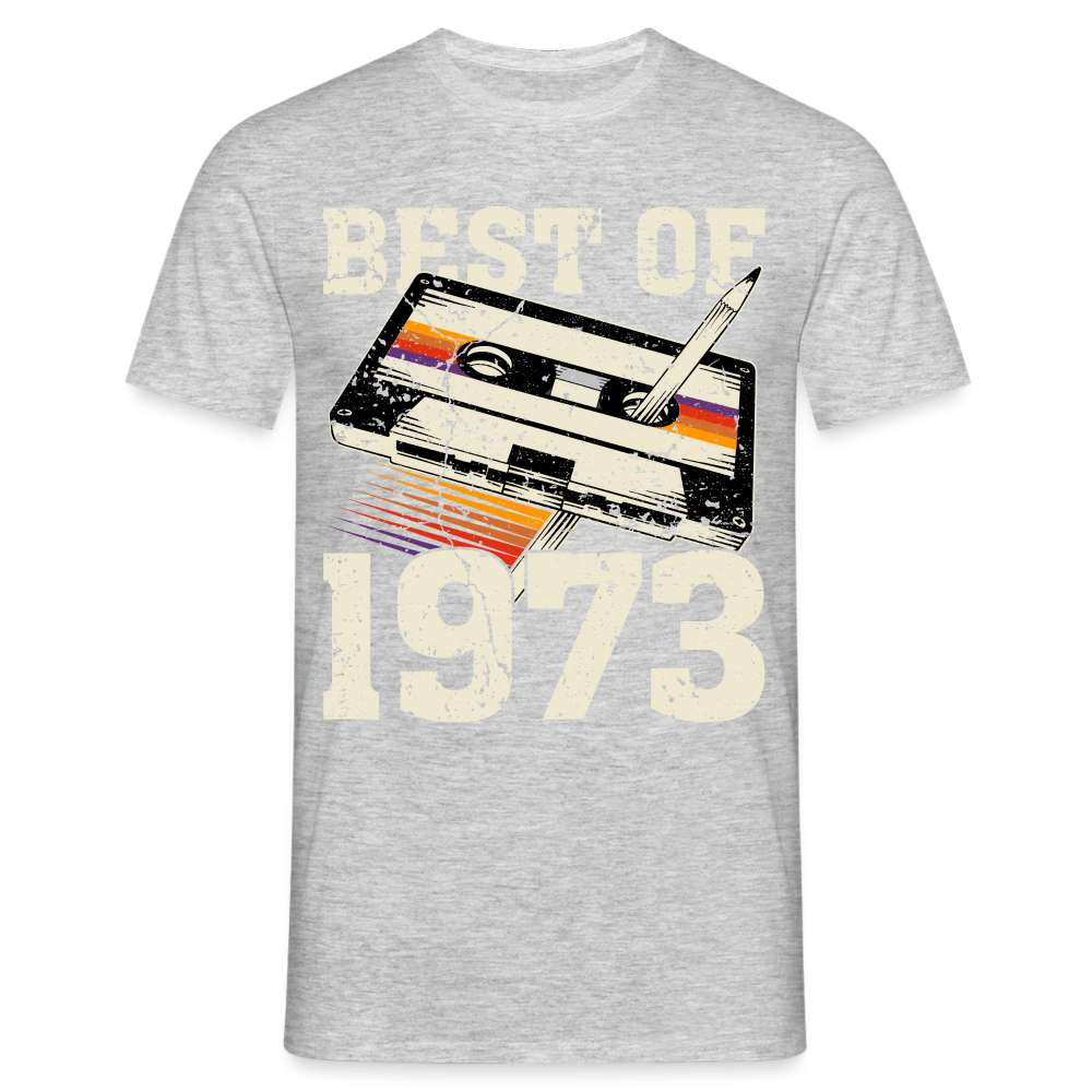 50 Geburtstag Best of 1973 Retro Kassette Geschenk T-Shirt - Grau meliert