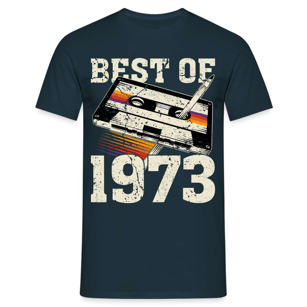 50 Geburtstag Best of 1973 Retro Kassette Geschenk T-Shirt - Navy