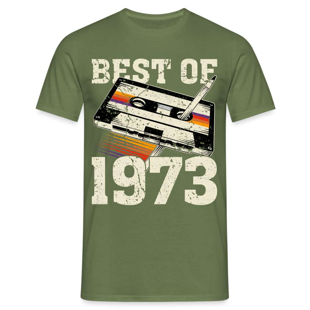 50 Geburtstag Best of 1973 Retro Kassette Geschenk T-Shirt - Militärgrün