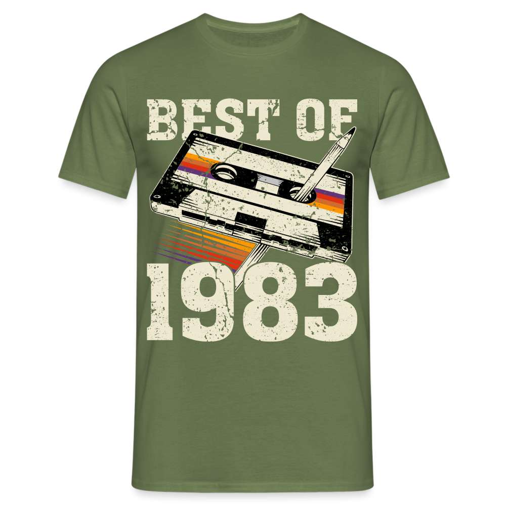 40 Geburtstag Best of 1983 Retro Kassette Geschenk T-Shirt - Militärgrün