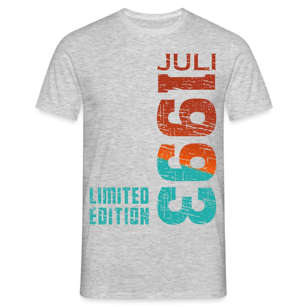 30. Geburtstag JULI 1993 Limited Edition Geburtstags Geschenk T-Shirt - Grau meliert