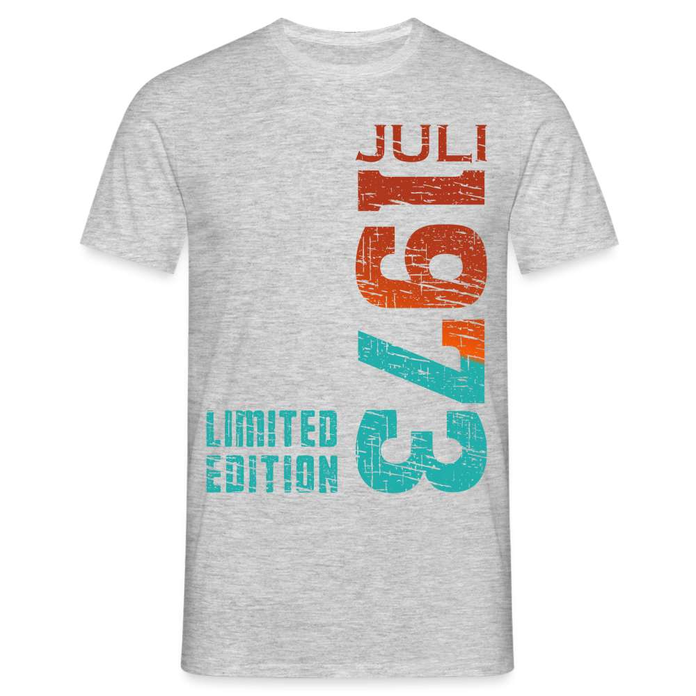 50. Geburtstag JULI 1973 Limited Edition Geburtstags Geschenk T-Shirt - Grau meliert