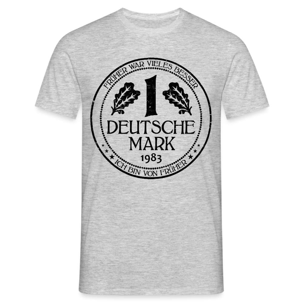 40. Geburtstag Deutsche Mark D-Mark 1983 Lustiges Geschenk T-Shirt - Grau meliert