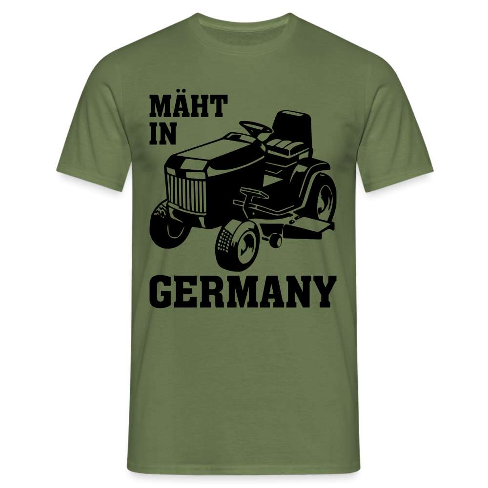 Garten Gärtner - Rasentraktor - Mäht in Germany Lustiges T-Shirt - Militärgrün