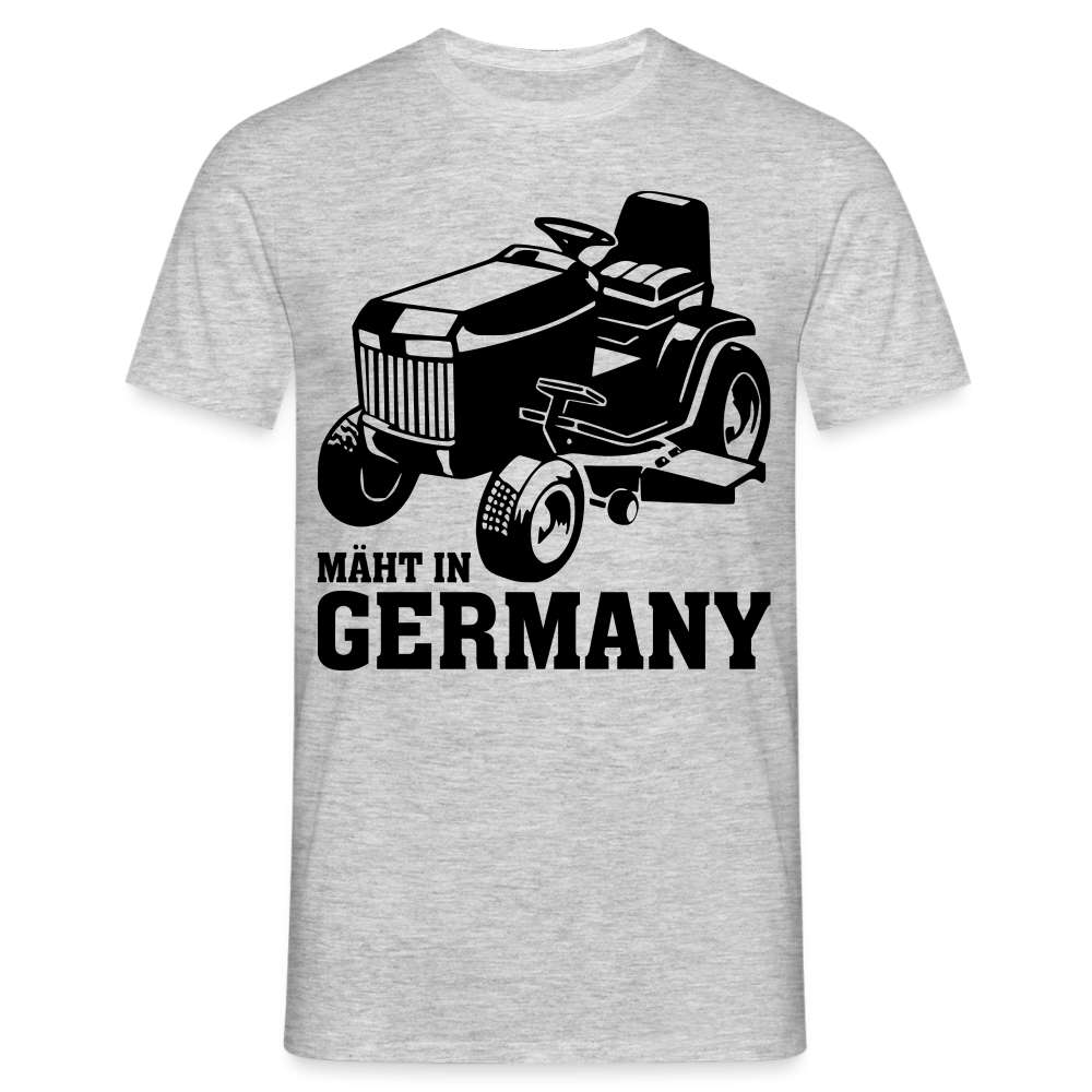 Garten Gärtner - Rasentraktor - Mäht in Germany Lustiges T-Shirt - Grau meliert