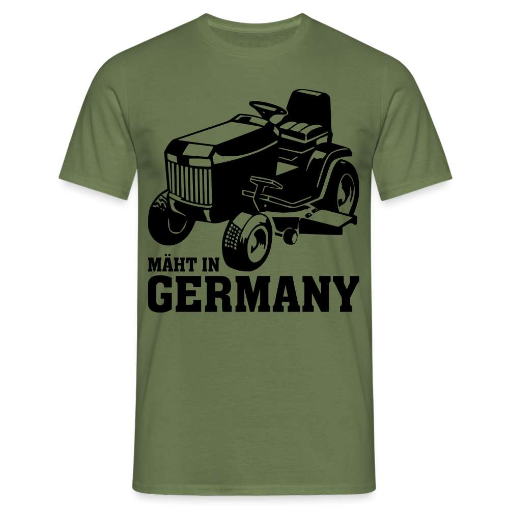 Garten Gärtner - Rasentraktor - Mäht in Germany Lustiges T-Shirt - Militärgrün