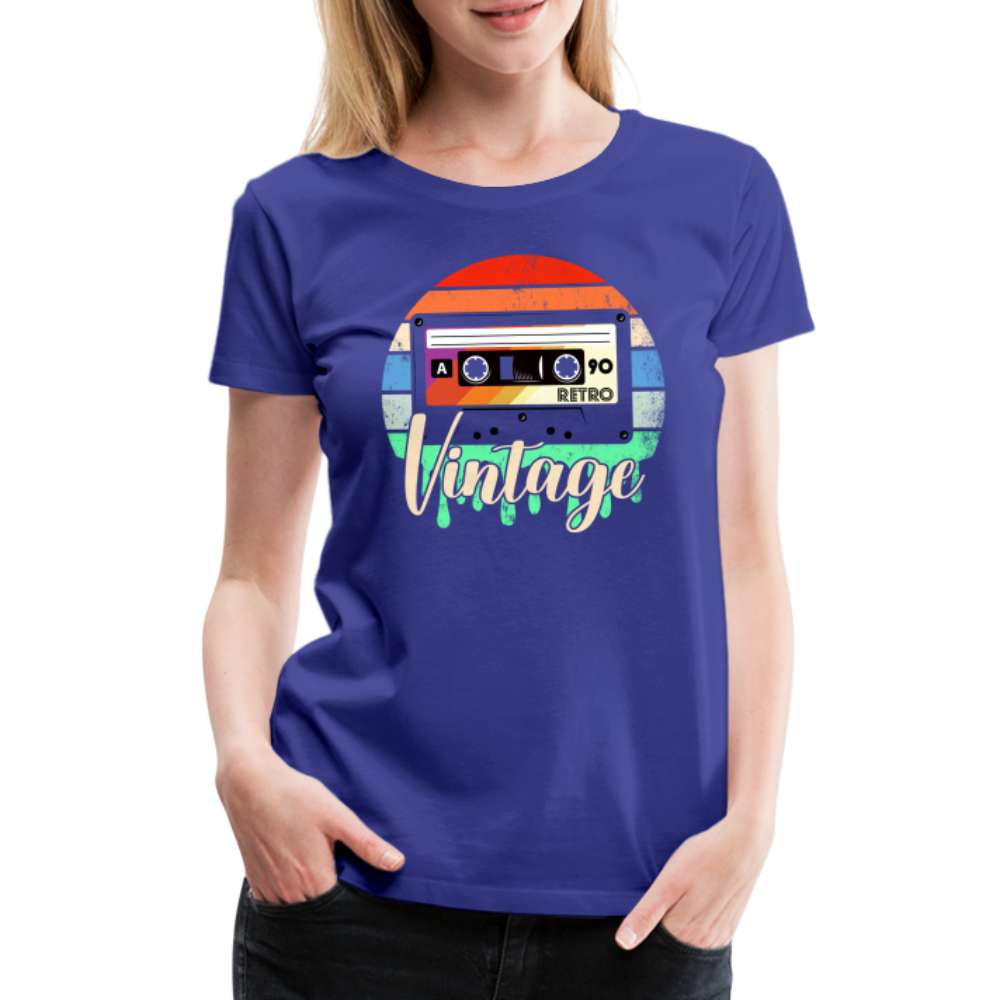 Vintage Retro Musik Kassette 80s Style Frauen Premium T-Shirt - Königsblau