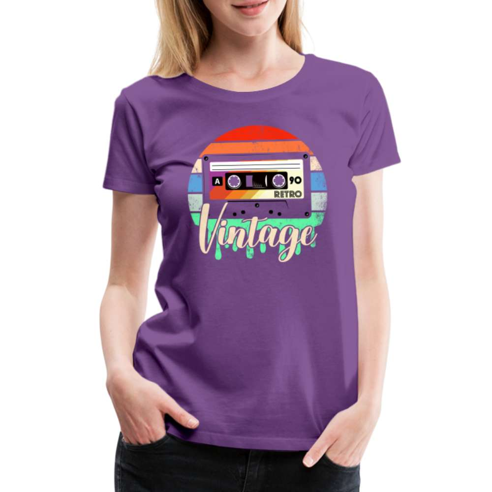 Vintage Retro Musik Kassette 80s Style Frauen Premium T-Shirt - Lila