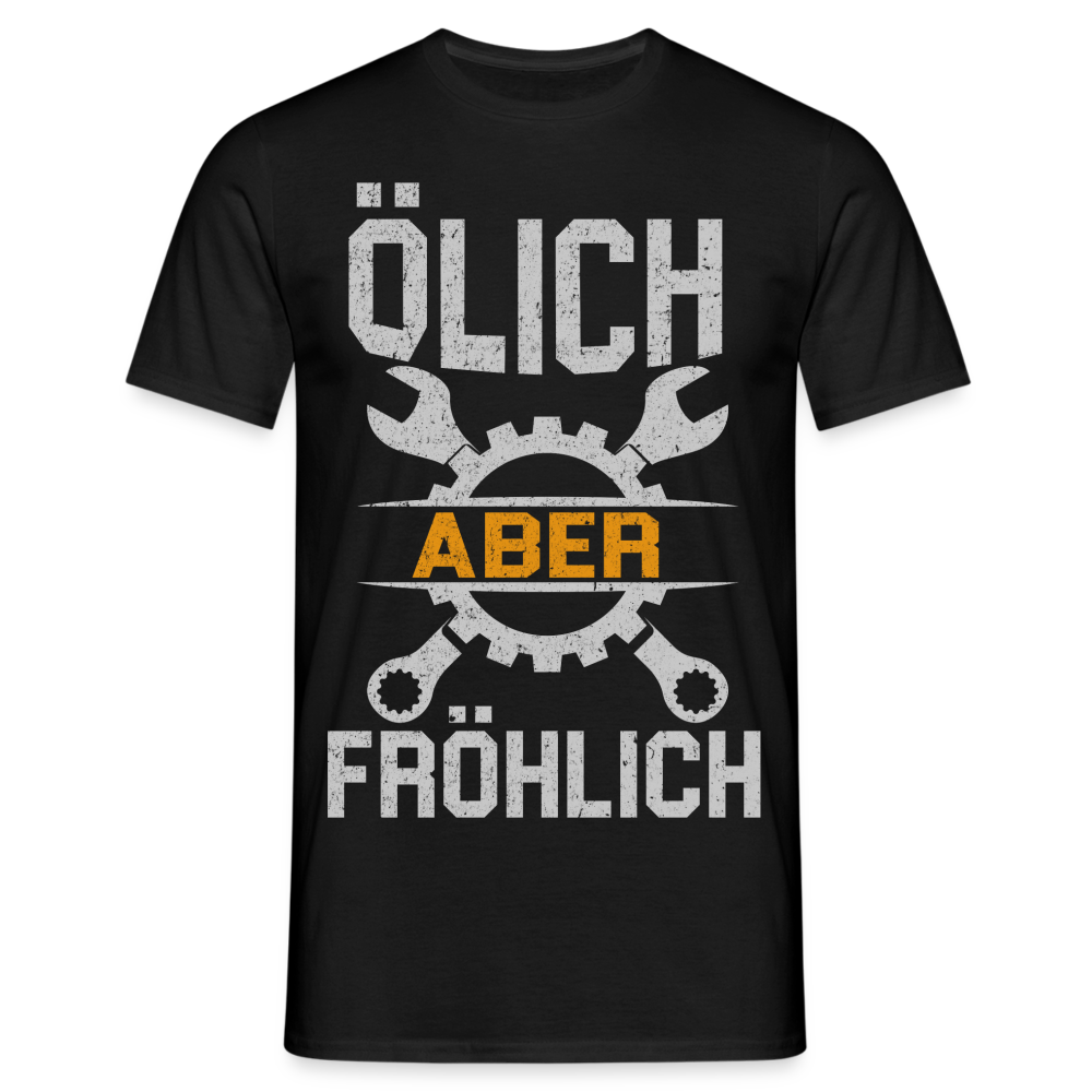 Mechaniker Ölich Aber Fröhlich Lustiges T-Shirt Geschenk - Schwarz