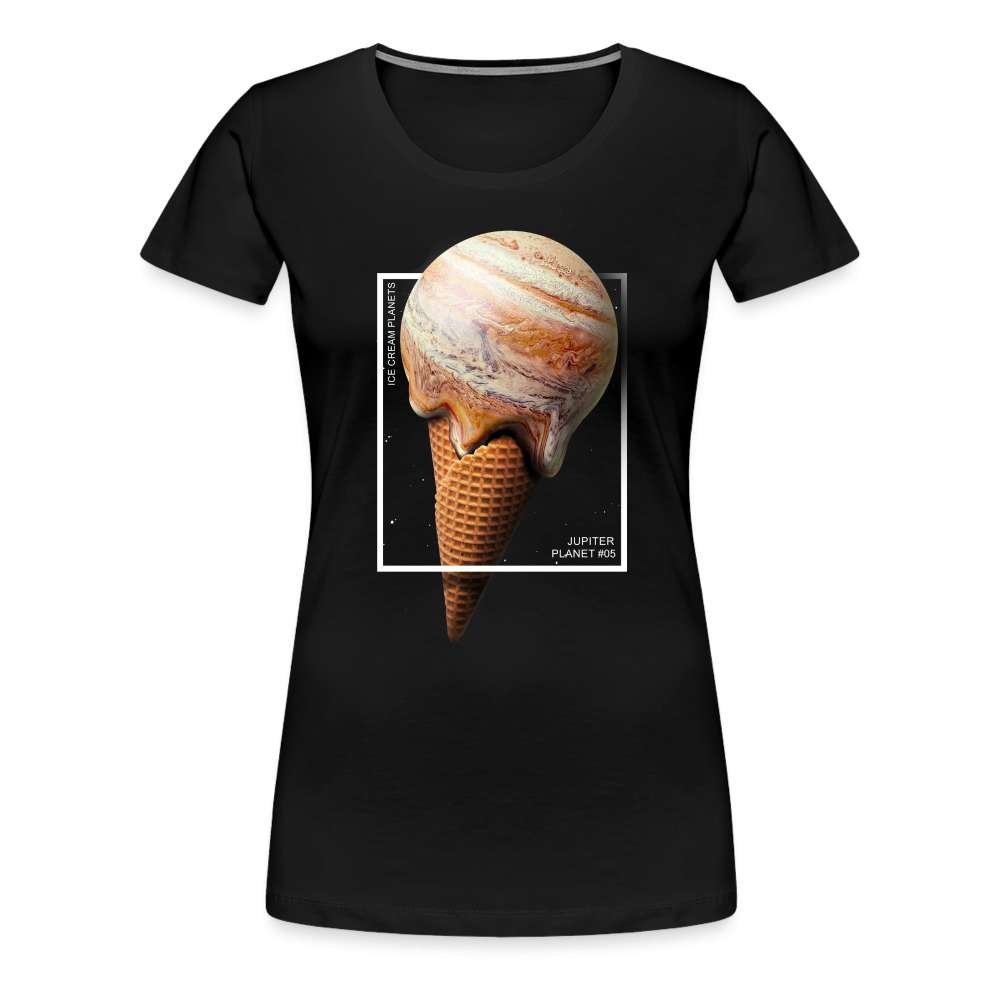 Planet Jupiter Eis Creme Astronomie Lustiges Frauen Geschenk T-Shirt - Schwarz