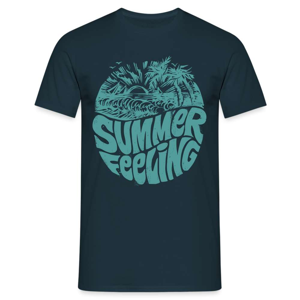 Retro 70s Style Summer Feeling Vintage T-Shirt - Navy